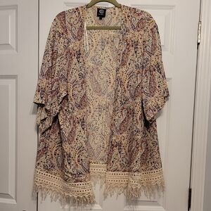 Bobeau Multicolor Paisley Kimono